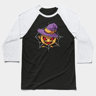 Pumpkin Witch Baseball T-Shirt